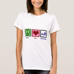 Camiseta Natação do amor da paz