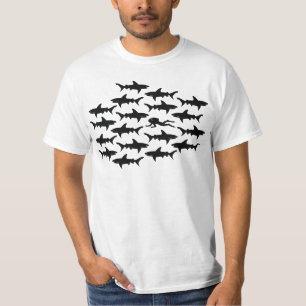 Camiseta Natação do mergulhador de mergulhador com tubar