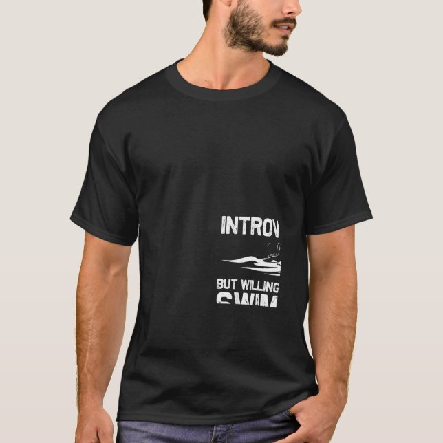 Camiseta Natação Engraçada Para Homens Nadando Swi De Breas (Frente)