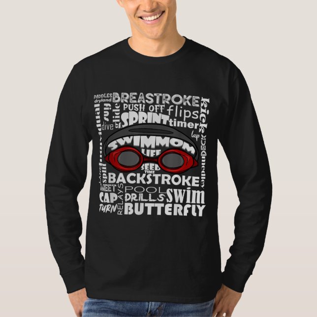 Camiseta Natação Mãe Swimmer Engraçado Nadação Esporte Gogg (Frente)