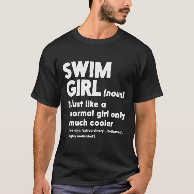 Camiseta Natação Menina Definição Normal Apenas Mulheres Ma (Frente)