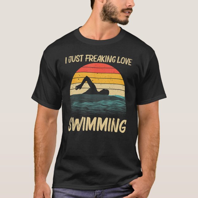 Camiseta Natação Para Homens Nadadora Nadadora Piscina 2 (Frente)
