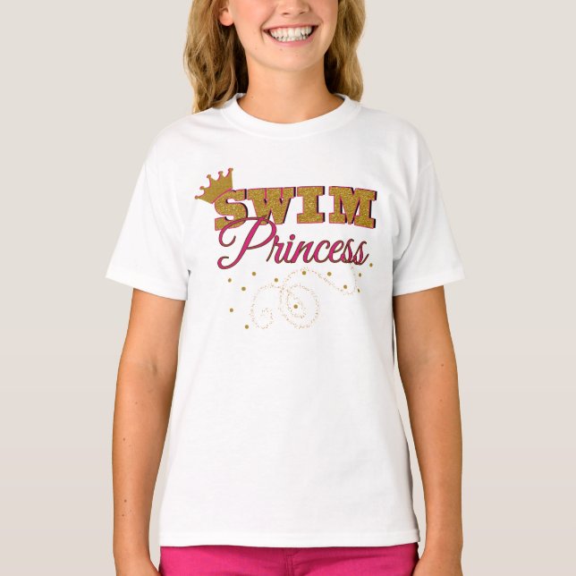 Camiseta Natação Princess Kids T-Shirt (Frente)