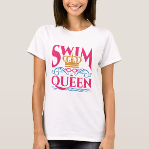 Camiseta Natação Rainha Nadadora Nadadora Mulheres Nadadora