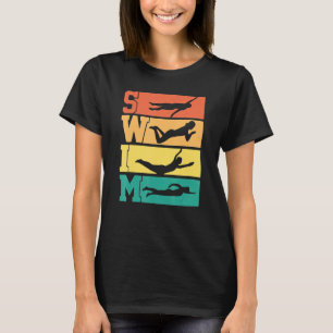 Camiseta Natação retrovisor Apenas Continue Nadando Natação