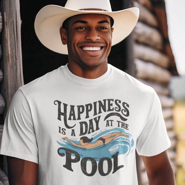 Camiseta Natação Serena, Felicidade é um dia na piscina (Criador carregado)