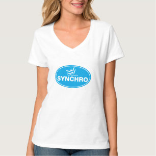 Camiseta Natação sincronizada do t-shirt de V-NECK - íco