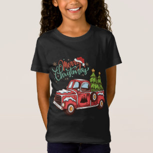 Camiseta Natais vintages Engraçados Tree Red Truck