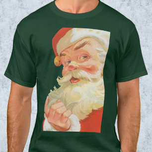 Camiseta Natais vintages, Jolly Papai Noel com um Segredo