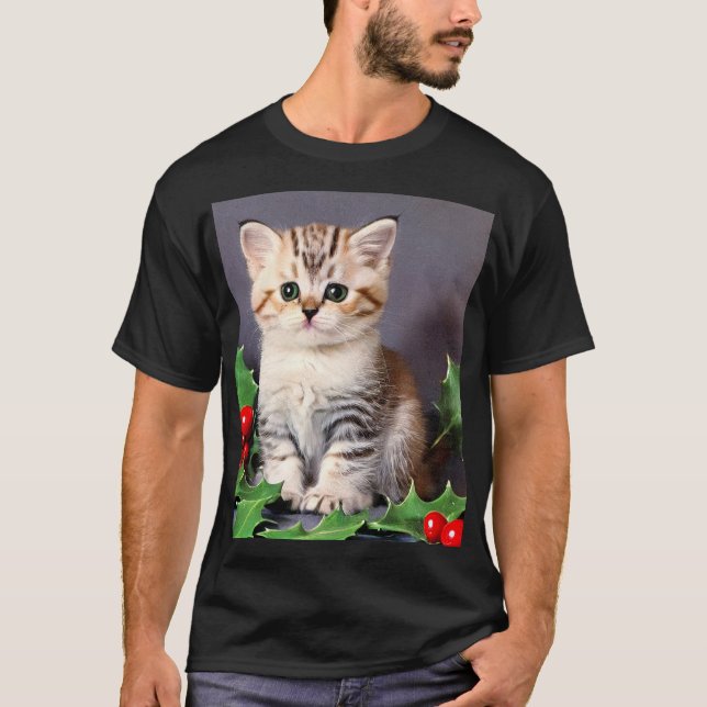 Camiseta Natais vintages Kitten e Holly (Frente)