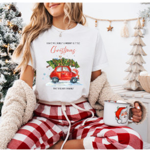 Camiseta Natais vintages personalizados - Carro vermelho co