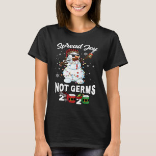 Camiseta Natal 2020 Bloqueio Snowman Máscara Espalhar Joy N