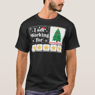 Camiseta Natal 5 Estrelas Árvore De Xmas Estou Trabalhando
