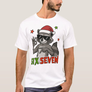 Camiseta Natal 67 Raccoon Tee Seis Sete Meme Feriado