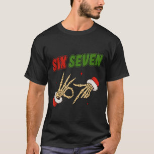 Camiseta Natal 67 Seis Sete Esqueleto Papai Noel Engraçado 