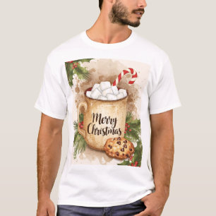 Camiseta Natal aconchegante alegre bolinho de azevinho fest