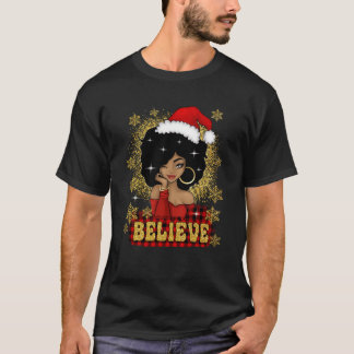 Camiseta Natal Acredita Papais noeis Africanos Negros Ameri