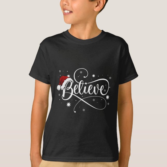 Camiseta Natal - Acredite no Pai Natal Acredite no Natal (Frente)
