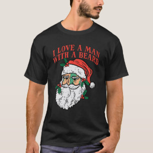 Camiseta Natal Adoro Homem Com Papais noeis De Barba Engraç