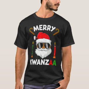 Camiseta Natal Afro-Americano Feliz Kwanzaa Papai Noel