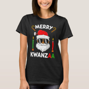 Camiseta Natal Afro-Americano Feliz Kwanzaa Papai Noel