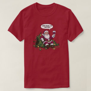 Camiseta Natal Alegre do Papai Noel Bêbado