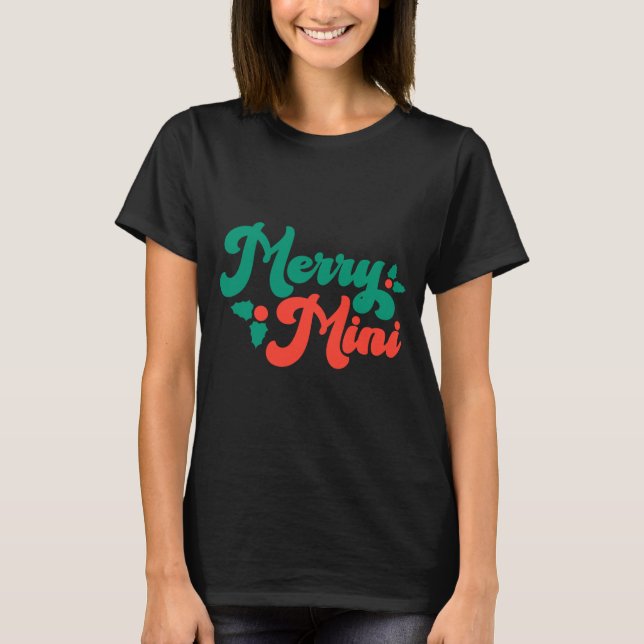 Camiseta Natal Alegre Mini Bonito Moderno Script Tygraphy B (Frente)