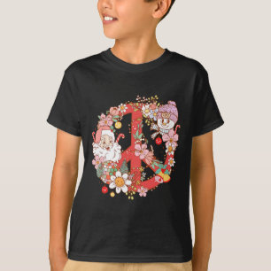 Camiseta Natal Alegre Retro Groovy Papai Noel Hippie Pe