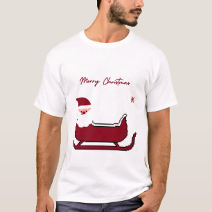 Camiseta Natal Alegre Trenó do Papai Noel Fofo