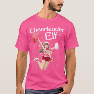 Camiseta Natal animado do Cheerleader Elf Cheerhead