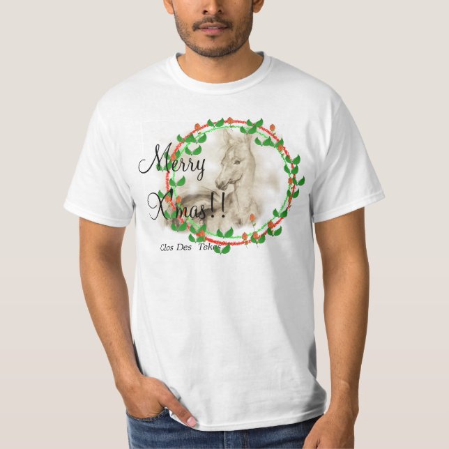 Camiseta Natal, ano novo com cavalo!! (Frente)