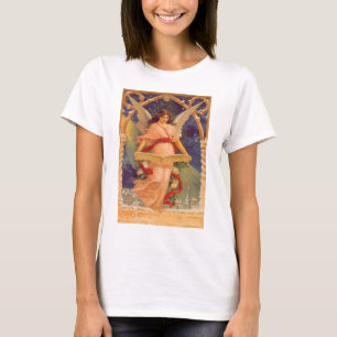 Camiseta Natal Antigo, Anjo Vitoriano Lendo Bíblia