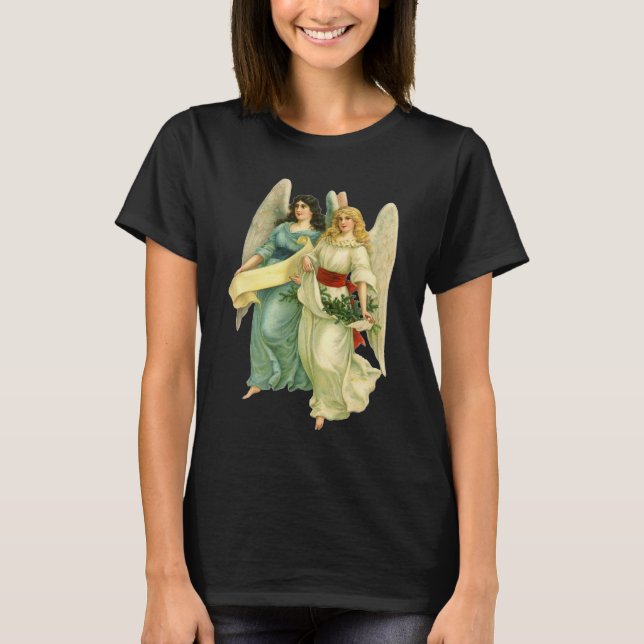 Camiseta Natal Antigo, Anjos Vitorianos Angelicais (Frente)