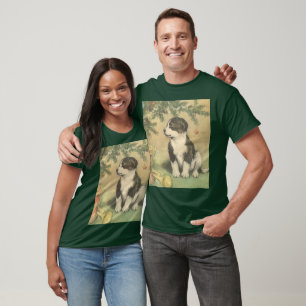 Camiseta Natal Antigo, Cachorrinho Fofo sob a Árvore de Nat