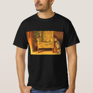 Camiseta Natal Antigo Crianças Esperando pelo Papai Noel
