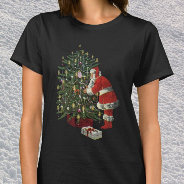Camiseta Natal Antigo, Papai Noel com Presentes (Criador carregado)