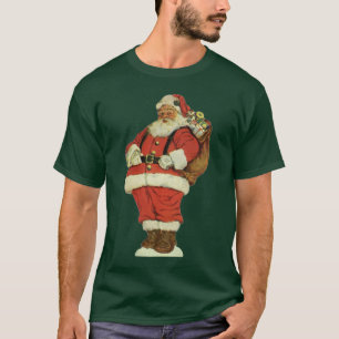 Camiseta Natal Antigo, Papai Noel Vitoriano com Brinquedos