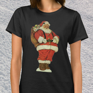 Camiseta Natal Antigo, Papai Noel Vitoriano com Brinquedos