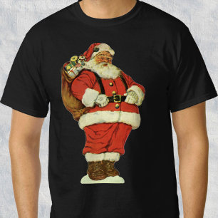 Camiseta Natal Antigo, Papai Noel Vitoriano com Brinquedos
