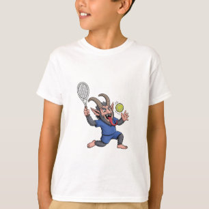 Camiseta Natal Assustador Krampus Jogando Ténis