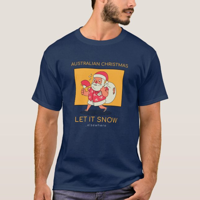 Camiseta Natal australiano - Deixe nevar (Frente)