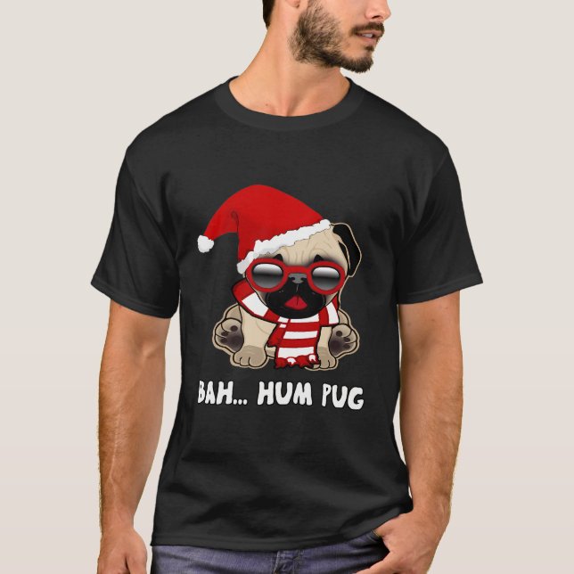 Camiseta Natal Bah Hum Pug (Frente)