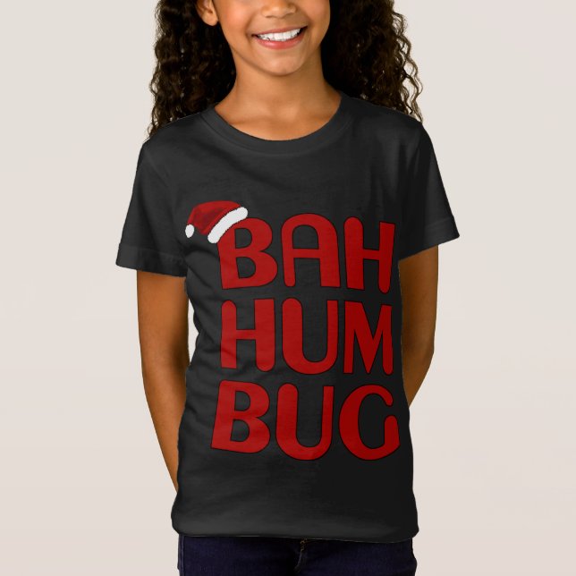 Camiseta Natal Bah Humbug Shirt-Xmas Humbug Santa Hat (Frente)