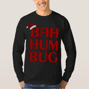 Camiseta Natal Bah Humbug Shirt-Xmas Humbug Santa Hat