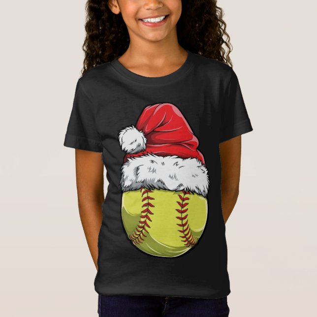 Camiseta Natal Ball Santa Hat Xmas Catcher Pit (Frente)