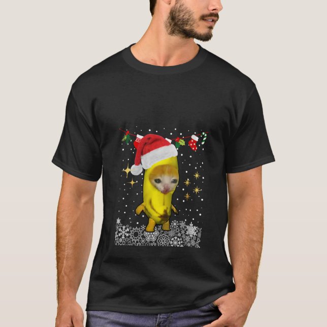 Camiseta Natal Banana Cat Feliz Bananacat Meme Kit Xmas (Frente)