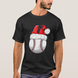 Camiseta Natal Baseball Ball Santa Hat Engraçado Esporte Na