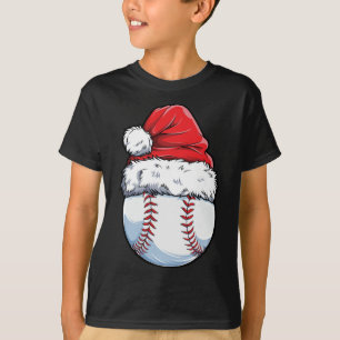 Camiseta Natal Baseball Ball Santa Hat Xmas Catcher Pit