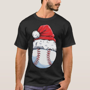 Camiseta Natal Baseball Ball Santa Hat Xmas Catcher Pit