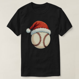 Camiseta Natal Baseball Santa Hat Engraçado Esporte Natal